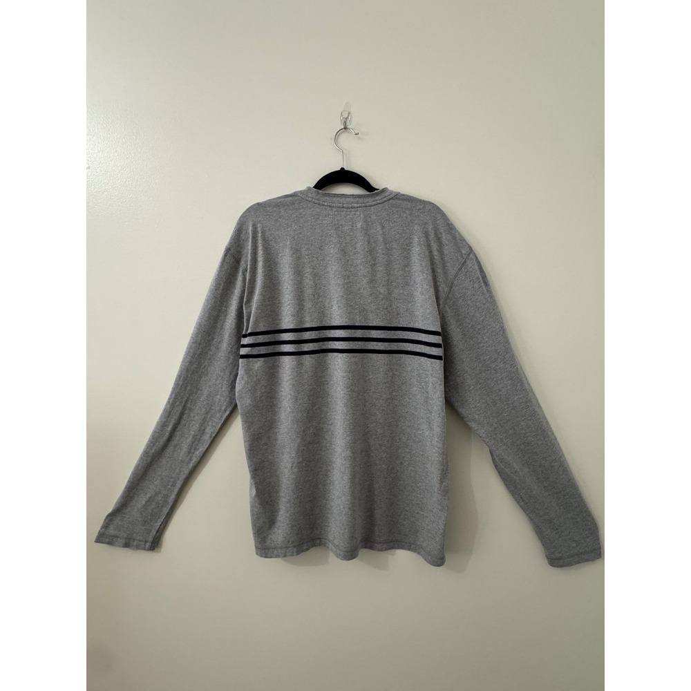 Nautica Jeans Co Gray Navy Striped Henley LS Shirt Men's XL Cotton Pullover‎ - Picture 4 of 7